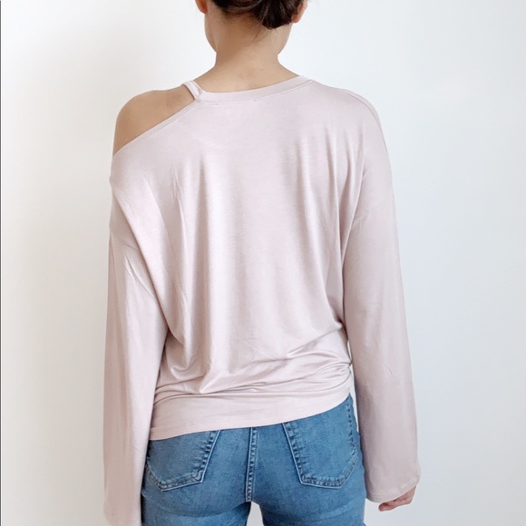 DROP SHOULDER CUT OUT LONG SLEEVE TOP - Picture 4 of 9